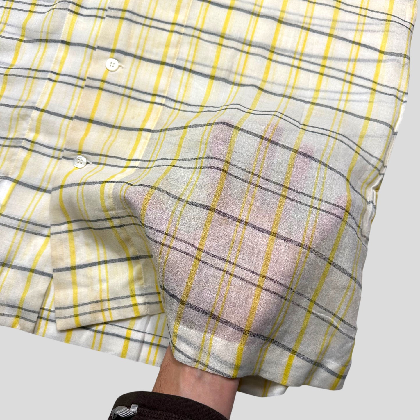 Issey Miyake IM Studios 00’s Plaid Check Sheer Cotton Cuban Shirt - M/L