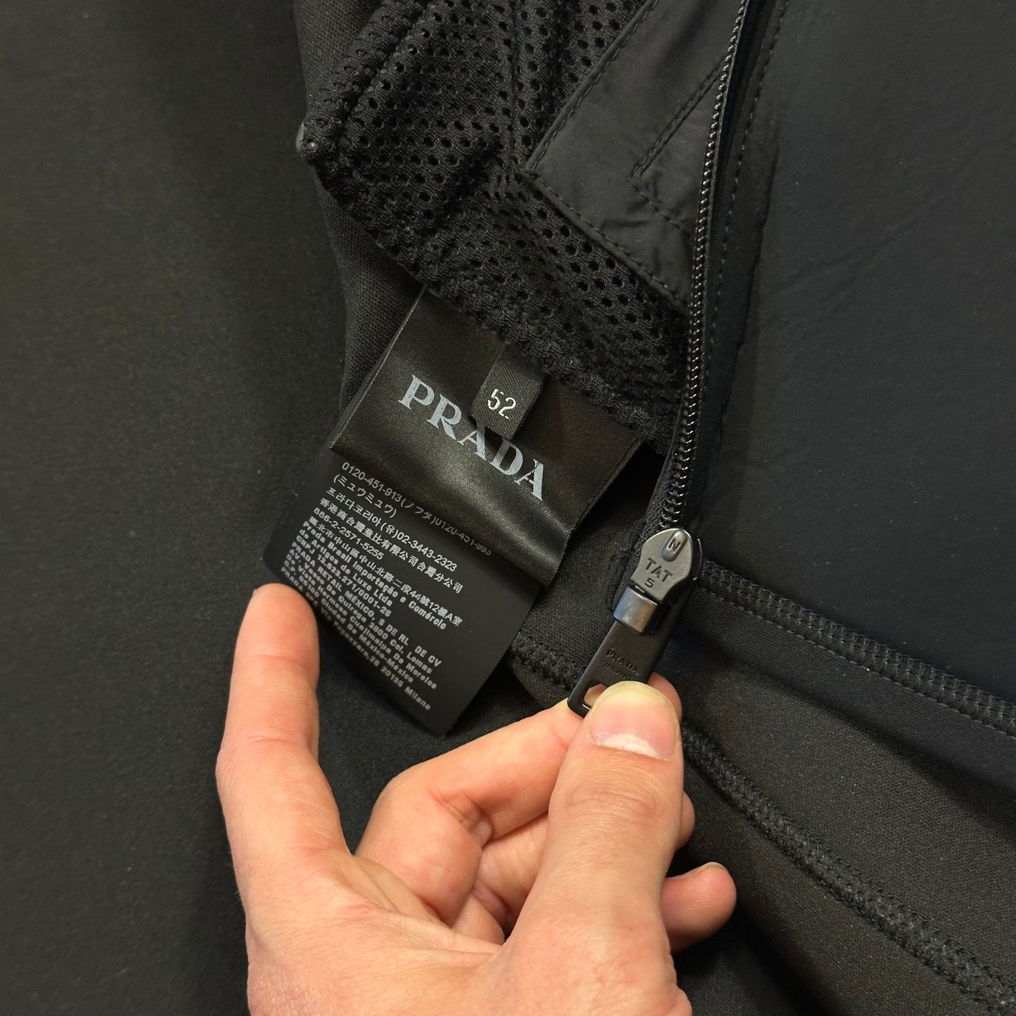 Prada Milano 2018 Technical Scuba Rubberised Race Logo Jacket - M