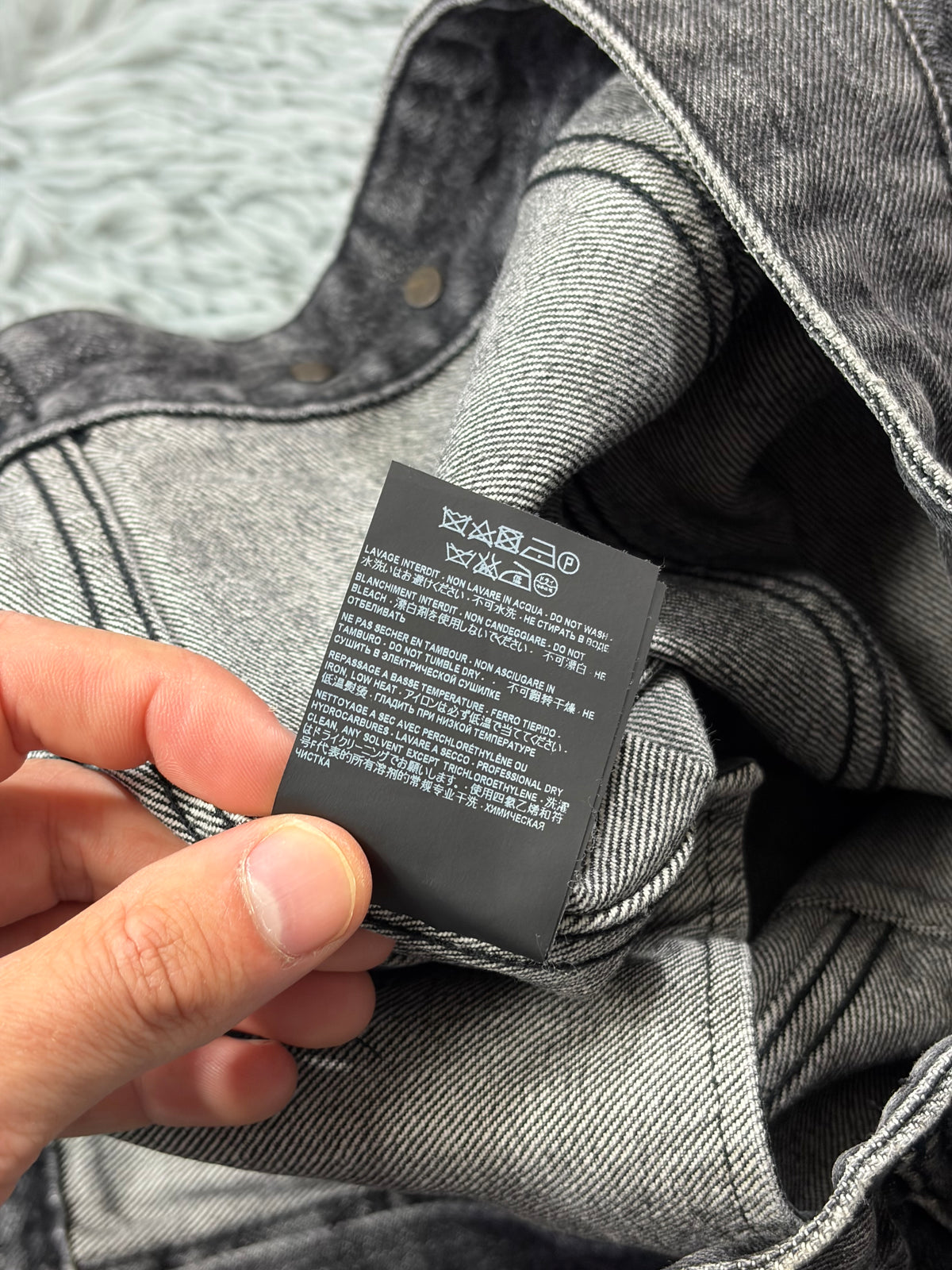 Saint Laurent 2017 Distressed Denim Grey Trucker Jacket - S