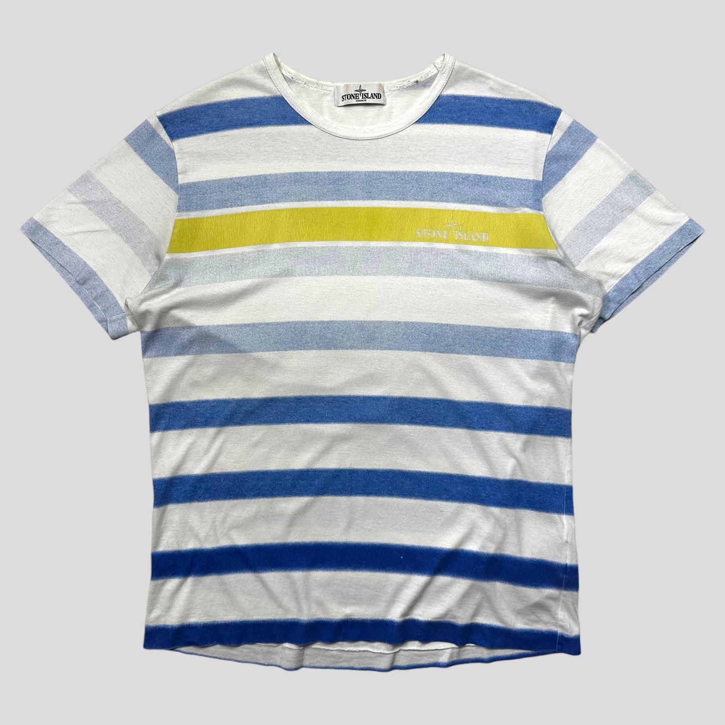 Stone Island SS13 Striped Spellout Logo T-shirt - M/L