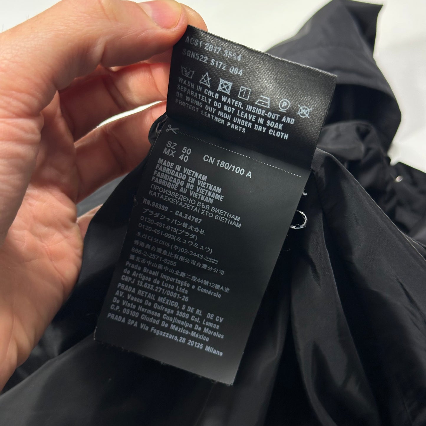 Prada Milano 2017 Triangle Plaque Logo Nylon Windbreaker Jacket - IT50