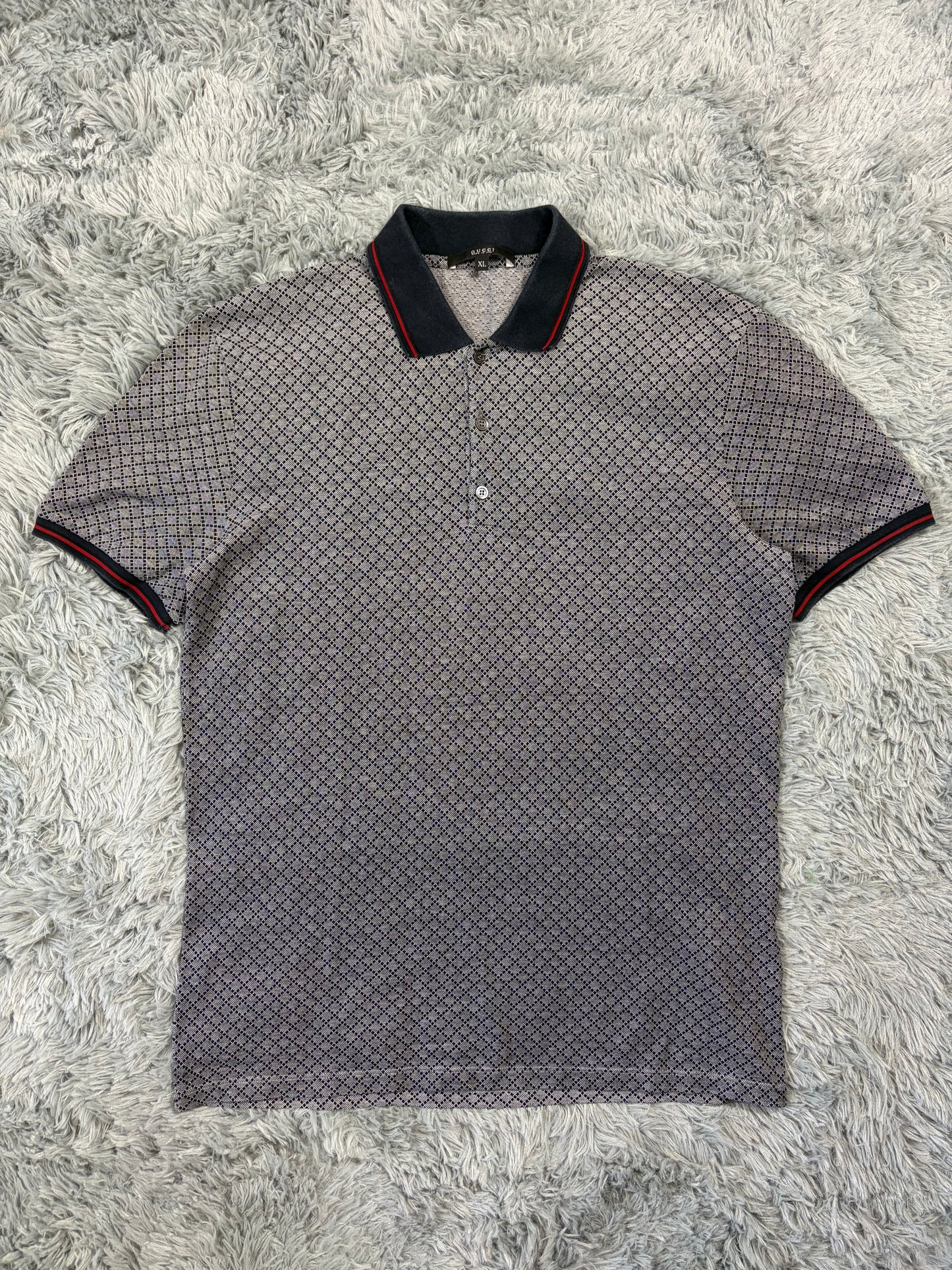 Gucci 2011 Cross Monogram Web Stripe Polo Shirt - L