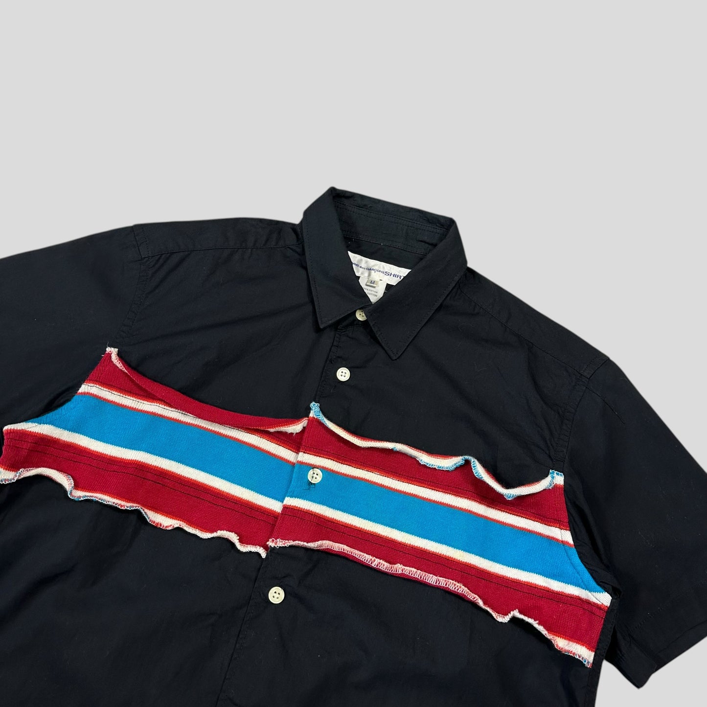 Comme Des Garçons SHIRT Striped Knit Appliqué - M