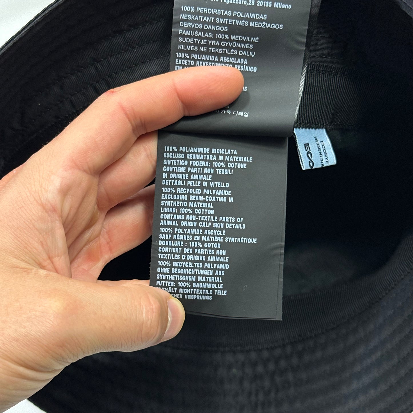 Prada Milano 2020 Re-Nylon Double Logo Bucket Hat - L