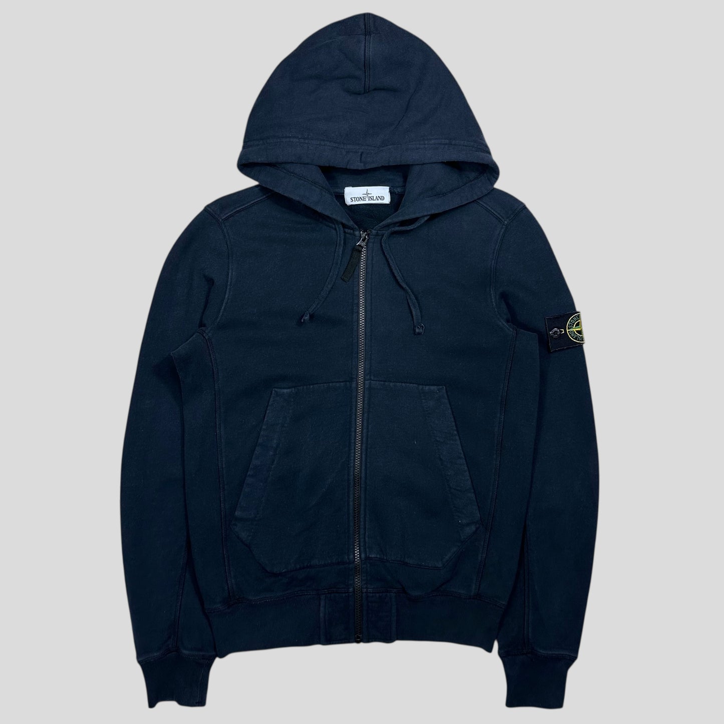 Stone Island Navy Heavy Cotton Zip-up Hoodie - S/M