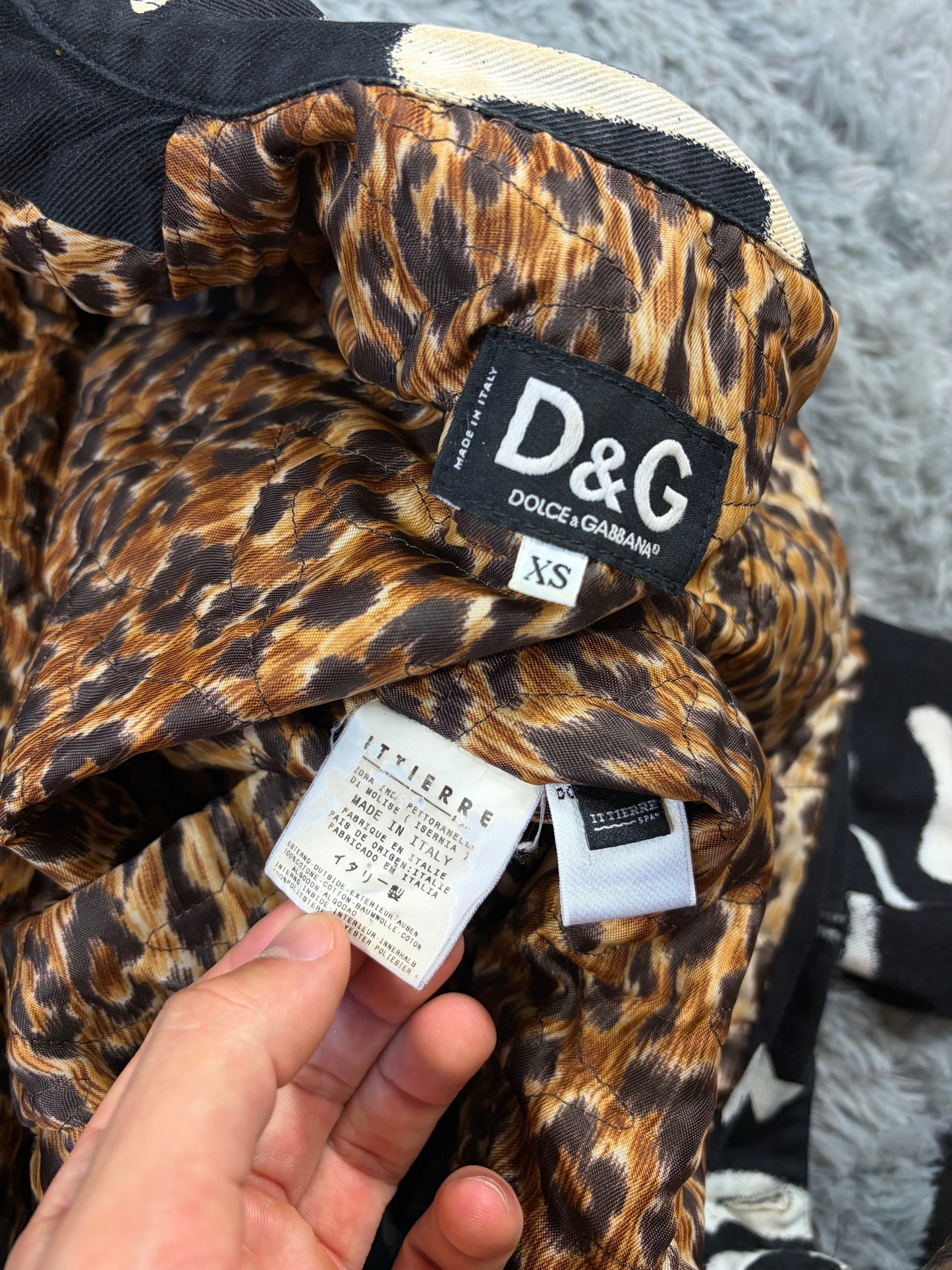Dolce & Gabbana 2001 Graffiti Logo Cropped Denim Jacket - XS