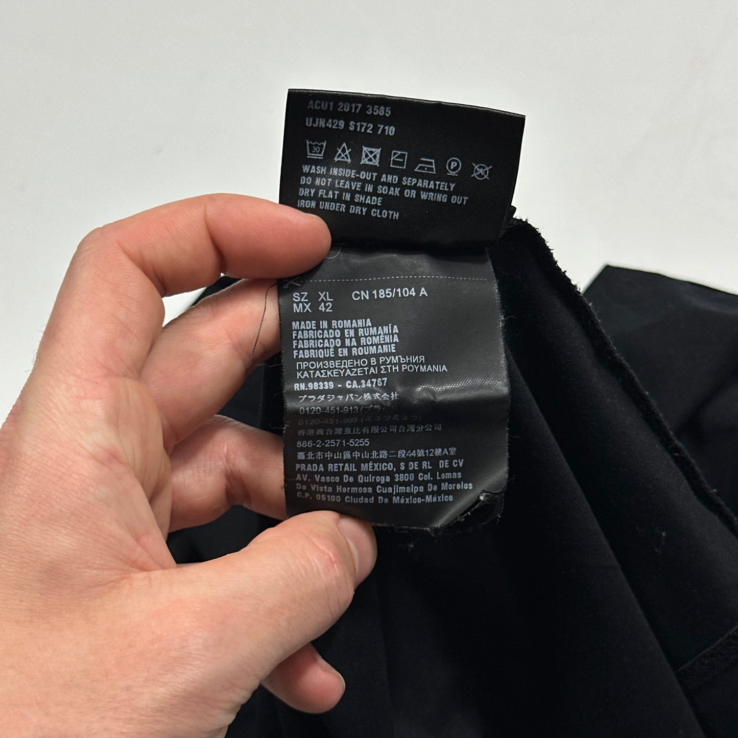 Prada 2017 Black Soft Cotton Pocket Logo T-shirt - XL (L)