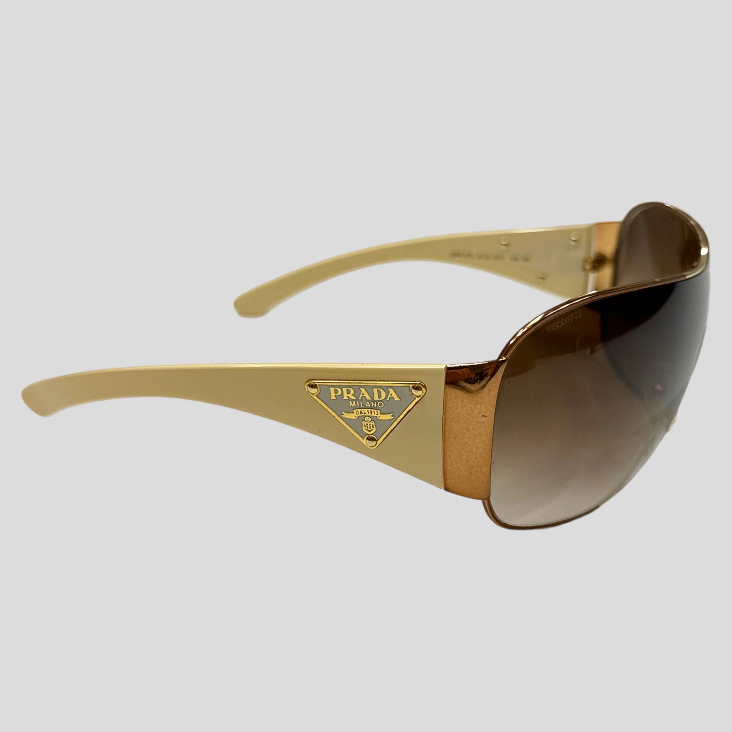 Prada Milano Logo Wraparound Sunglasses