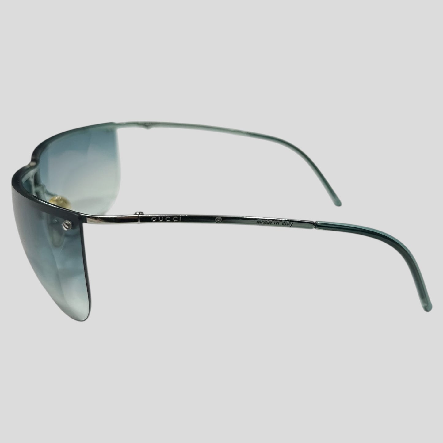 Gucci 00’s Gradient Half Frame Shield Sunglasses