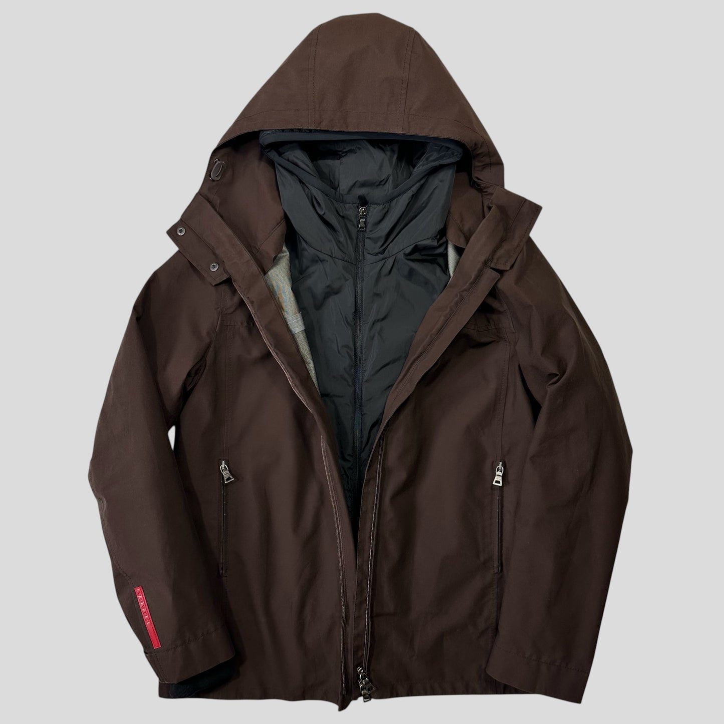 Prada Sport 2002 3 in 1 Brown Ventilated Goretex Technical Jacket - IT46