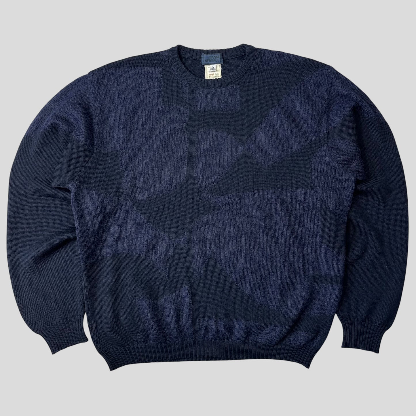 Gianni Versace 90’s Mohair & Wool Abstract Panelled Knit Jumper - IT50