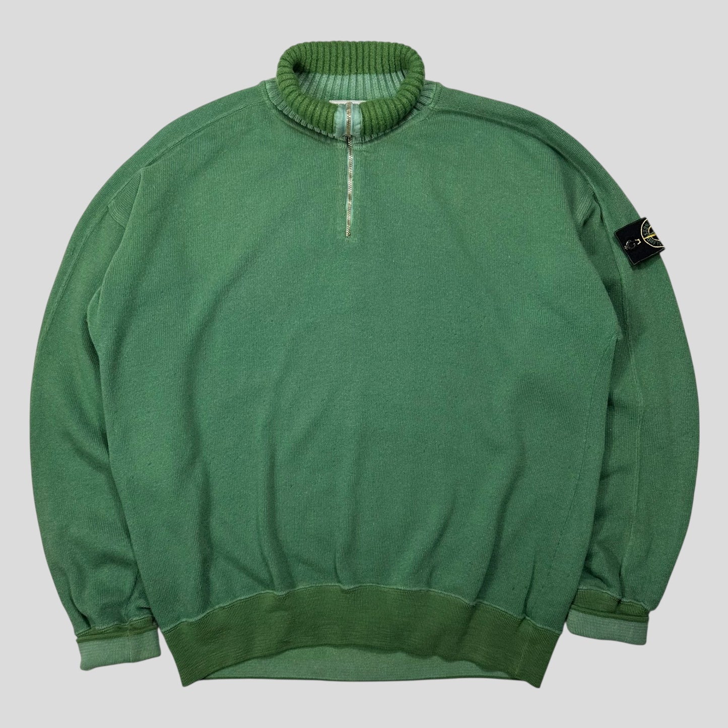 Stone Island 1988 Thick 1/4 Zip Two-tone Pullover Knit - L
