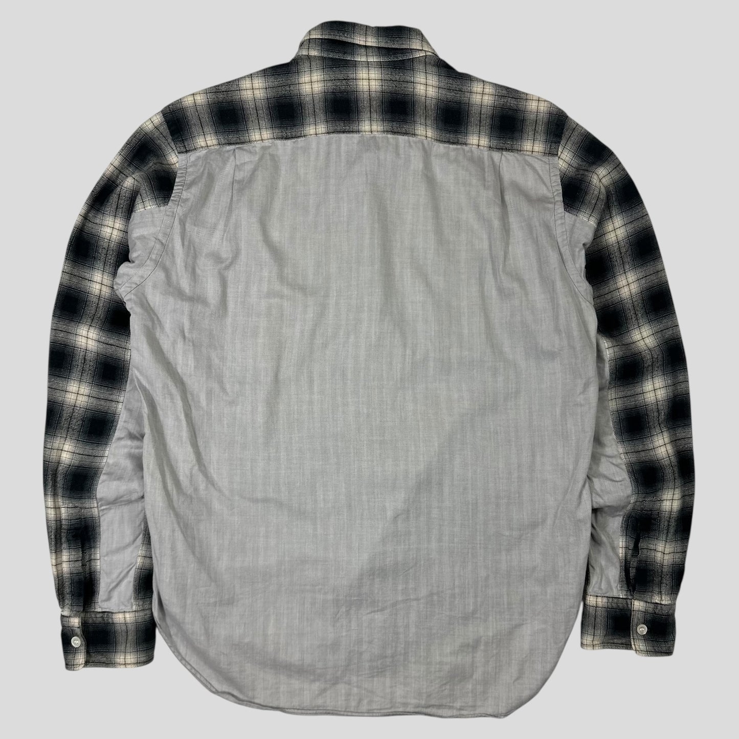 Comme Des Garçons Homme 2009 Shadow Plaid Panelled Flannel Shirt - S/M