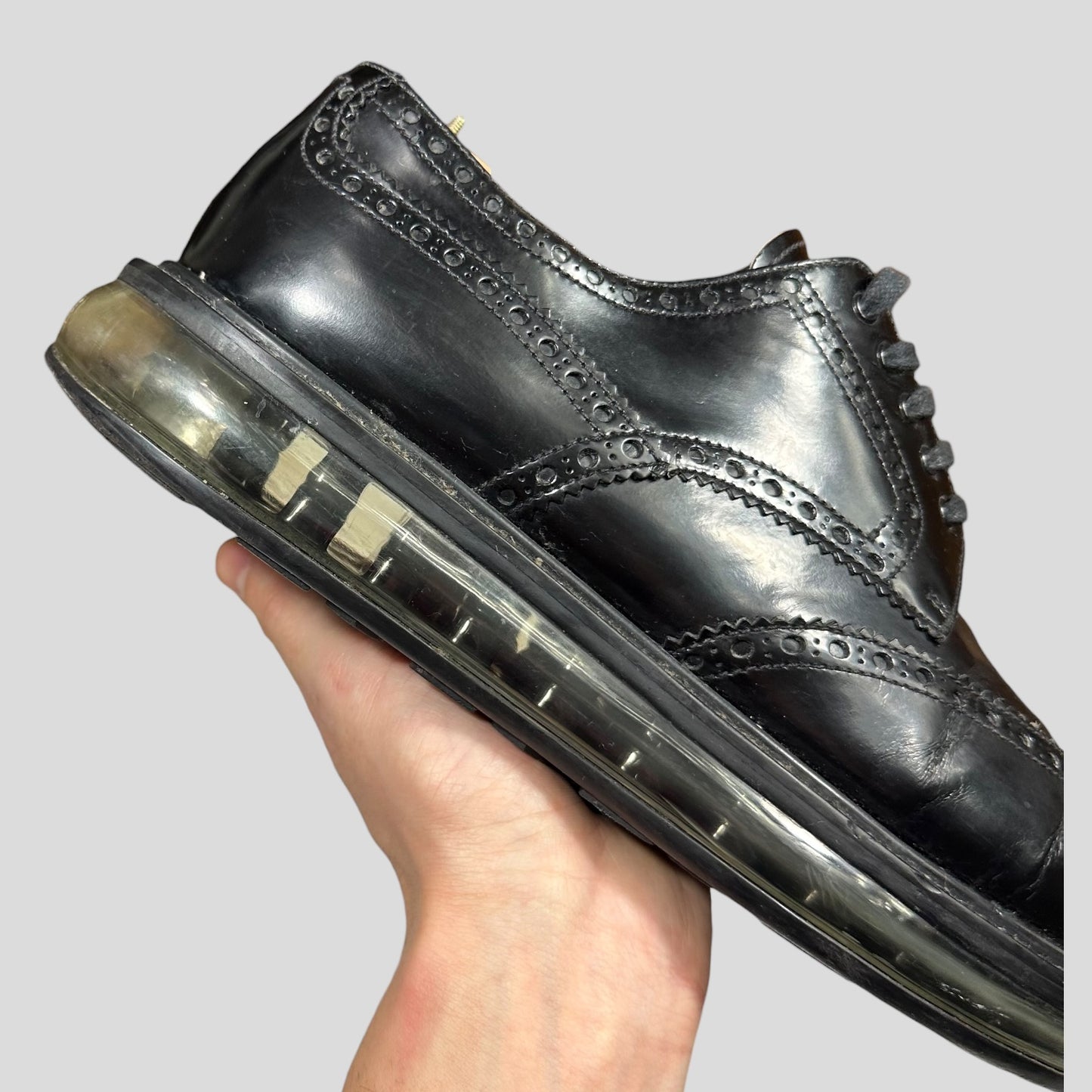 Prada Air Levitate Brogues Black Leather Derby Shoes - UK9
