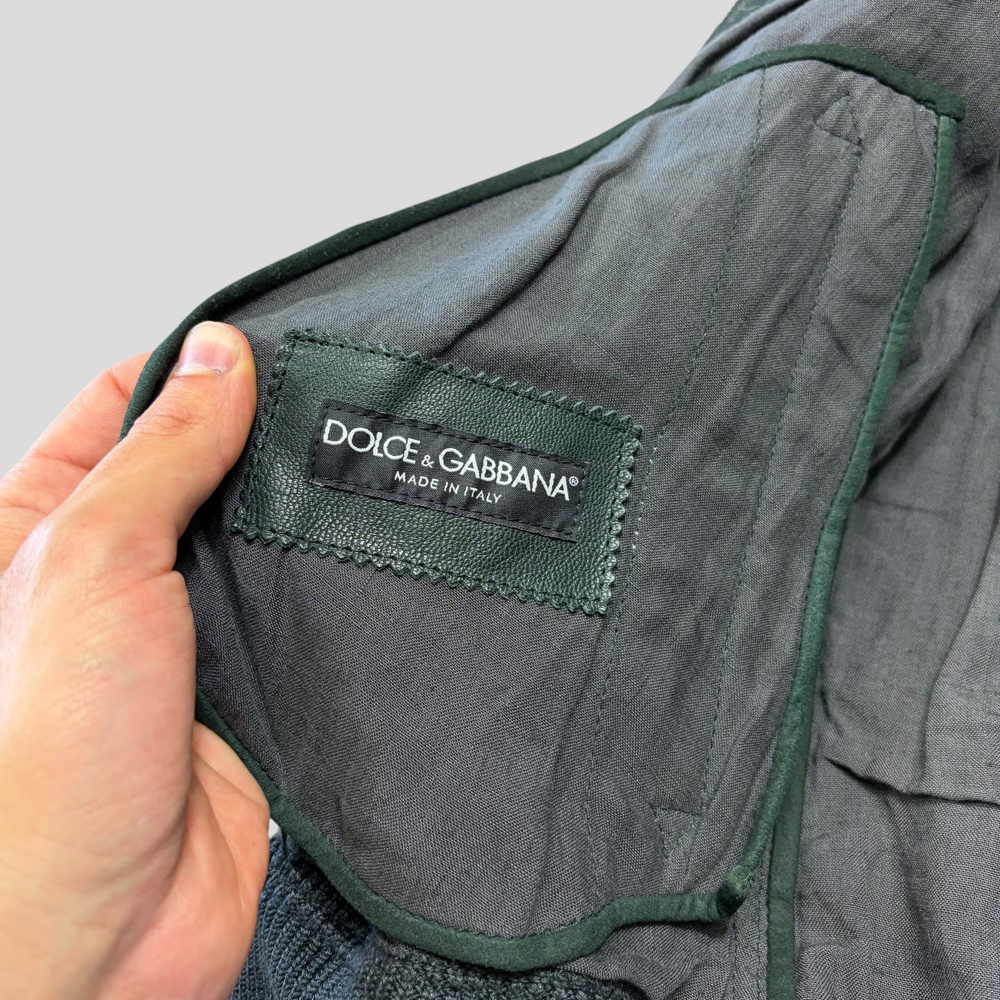 Dolce & Gabanna SS21 Perforated Goat Leather Bomber Jacket - S/M