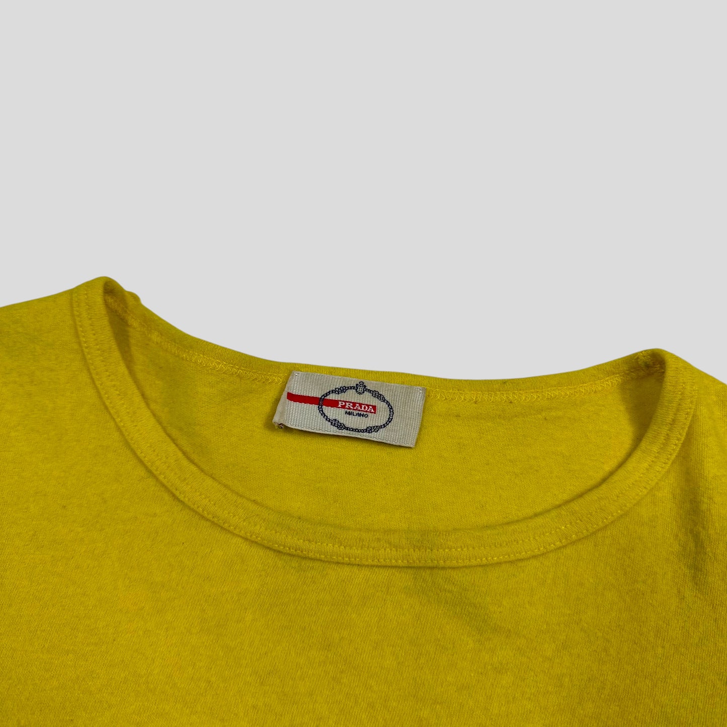 Prada Sport 2013 Yellow Wool Crop Fitted T-shirt - UK8