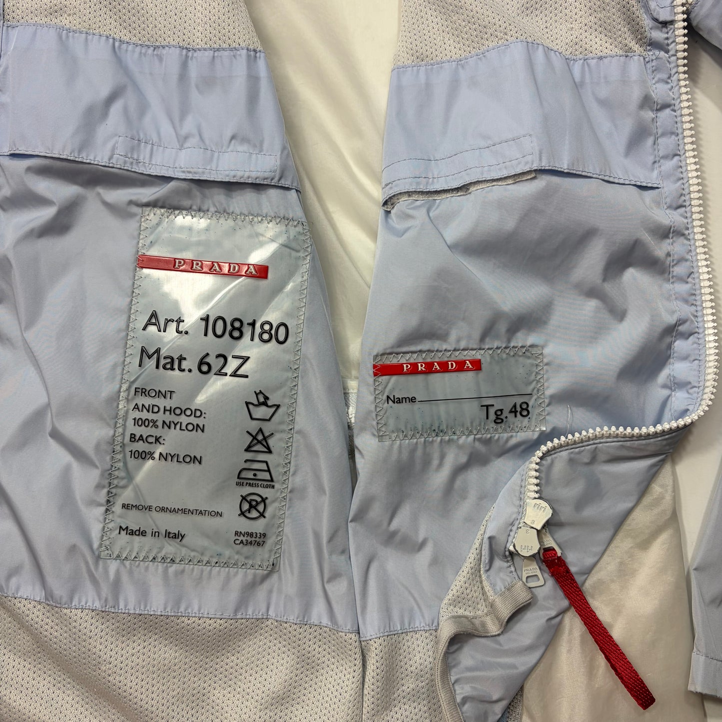 Prada Sport SS00 Modular Gel Seam Ice Blue Jacket - IT48