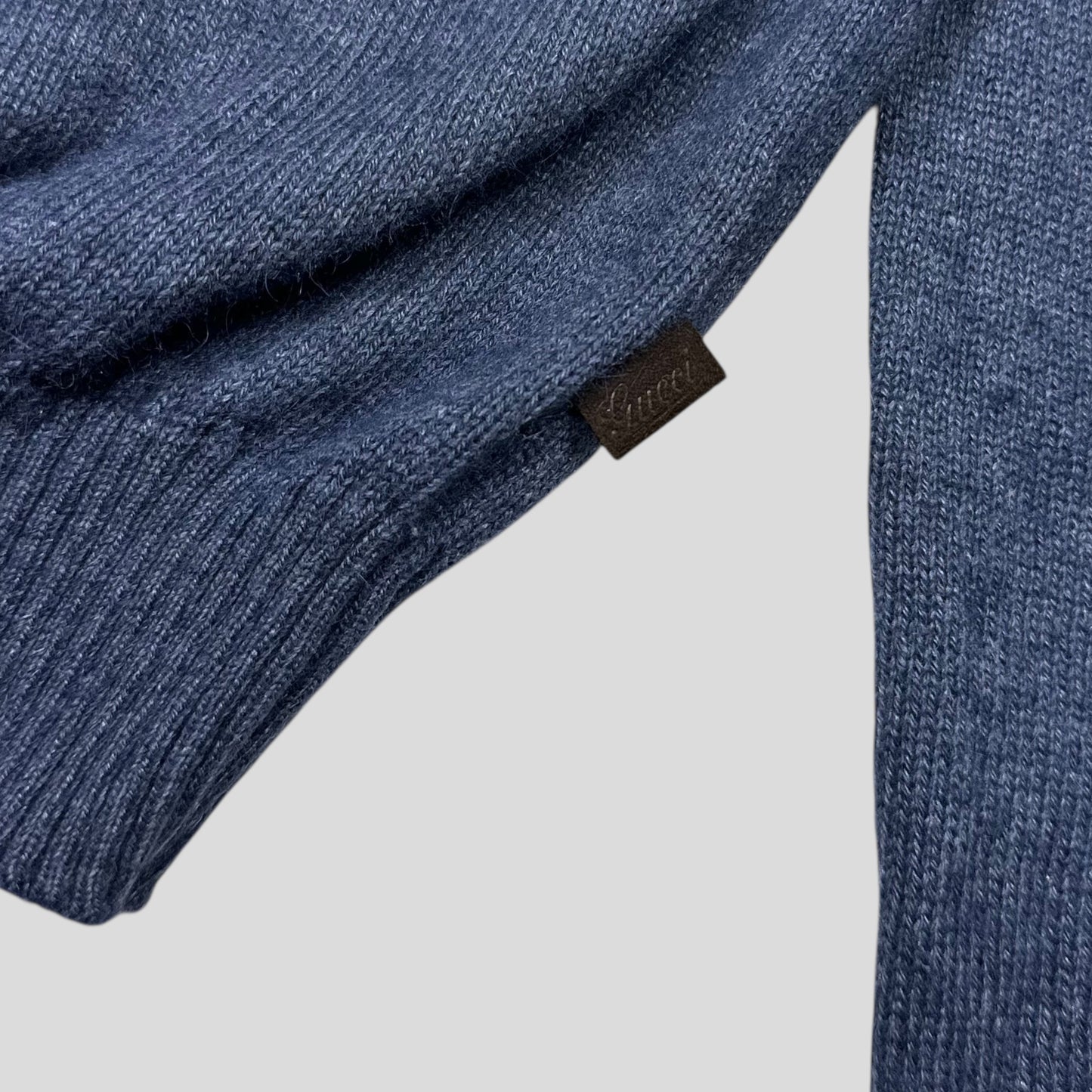 Gucci Mélange Alpaca & Angora Silk Lightweight Logo Knit Jumper - S