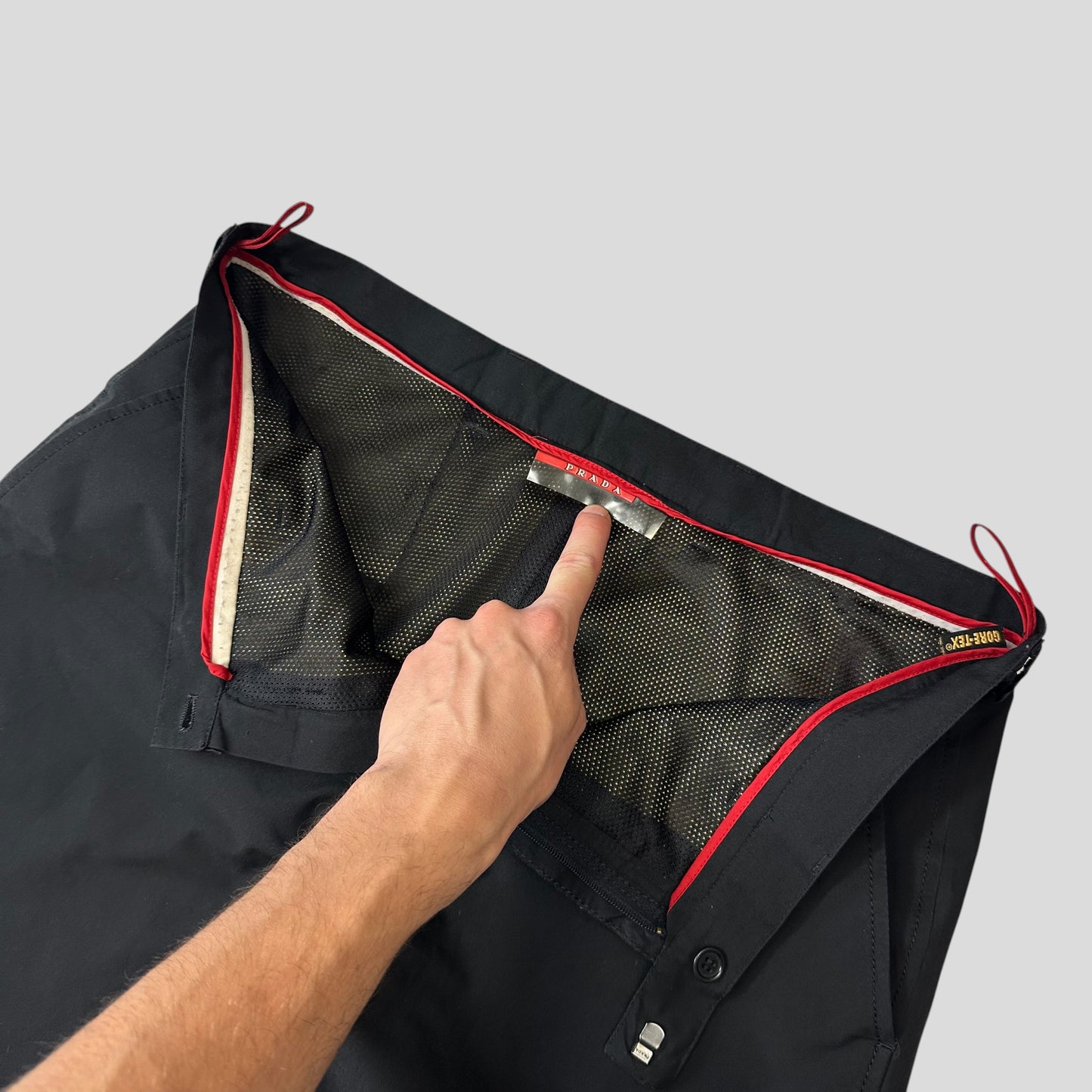 Prada Sport 00’s Goretex Black Mesh Lined Trousers - IT52