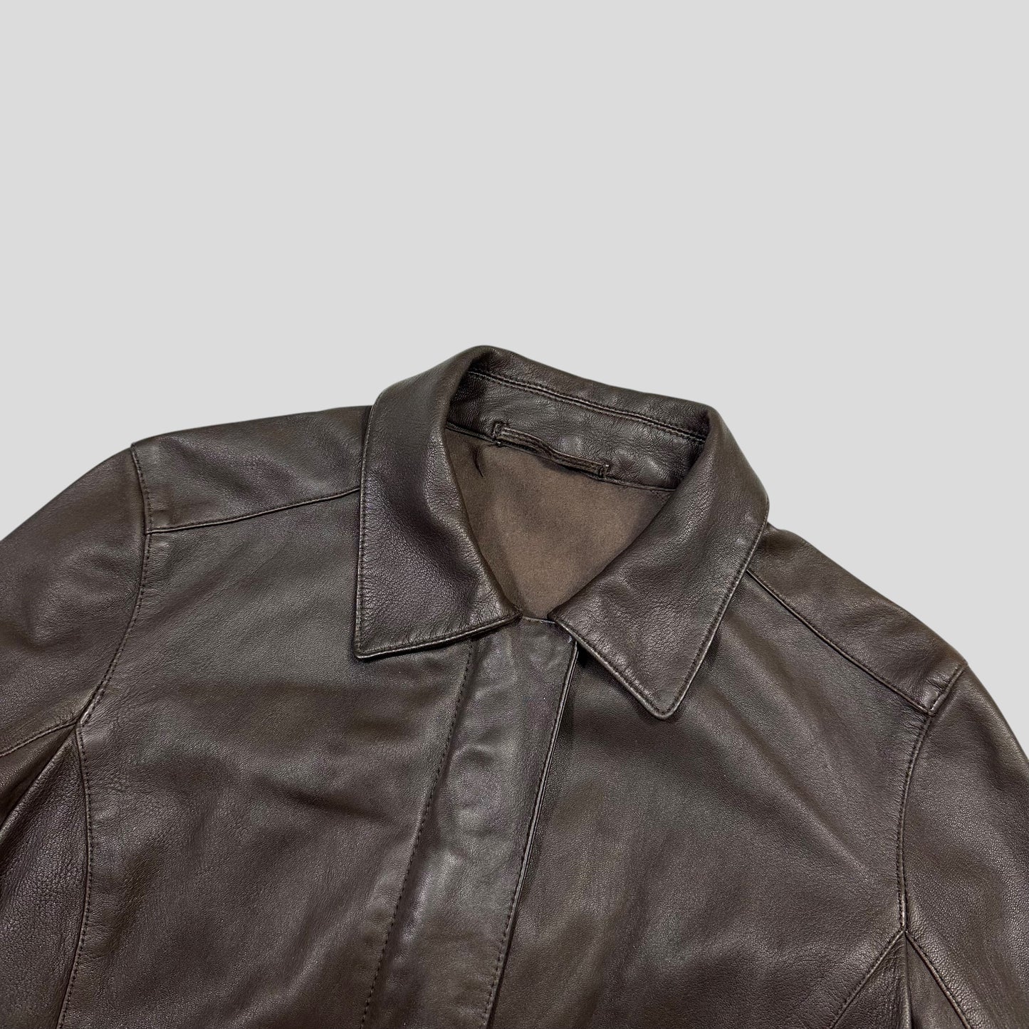 Prada Sport 2004 Leather Love Heart Back Logo Work Jacket - IT40