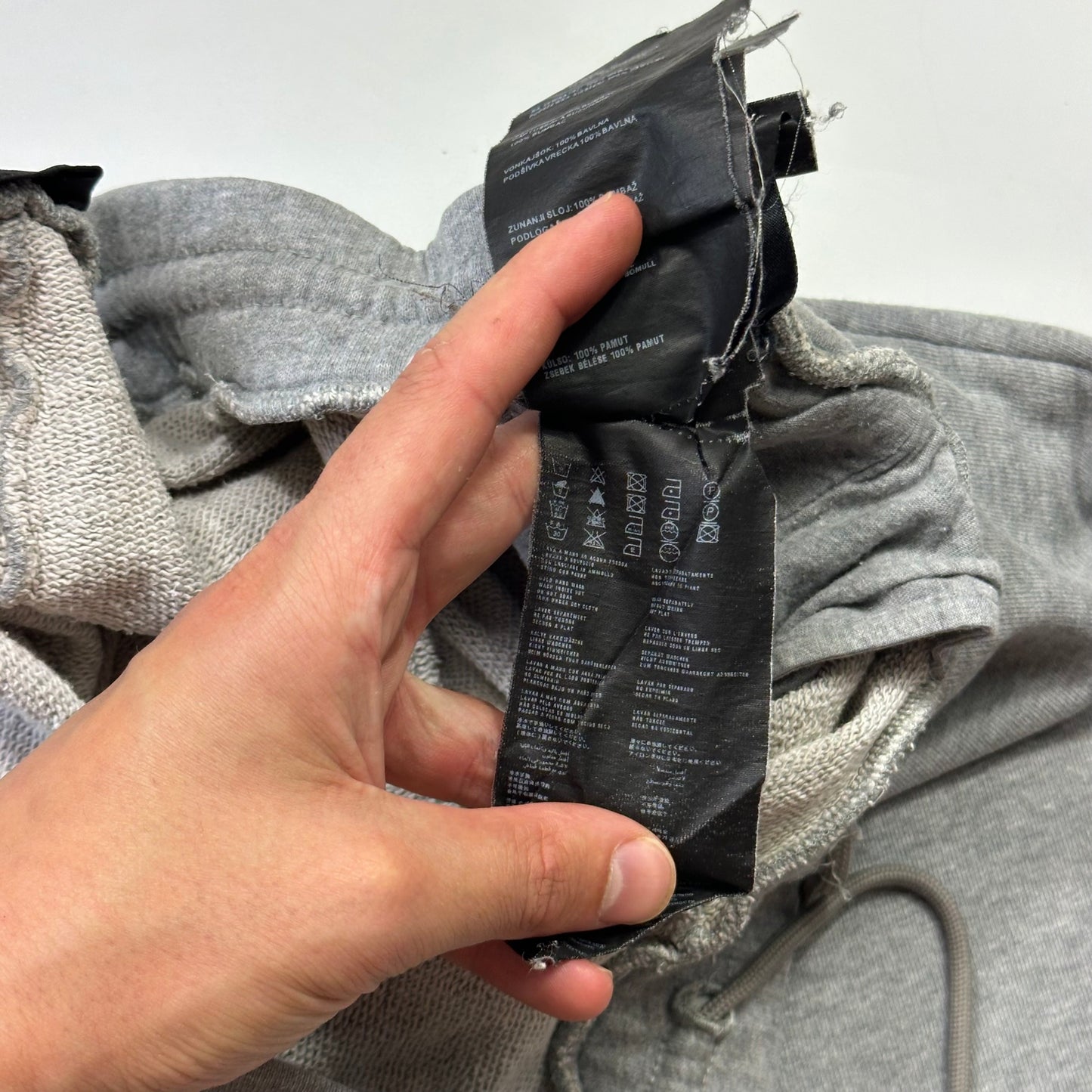 Prada Milano 2015 Red Tab Baggy Grey Cotton Shorts - L