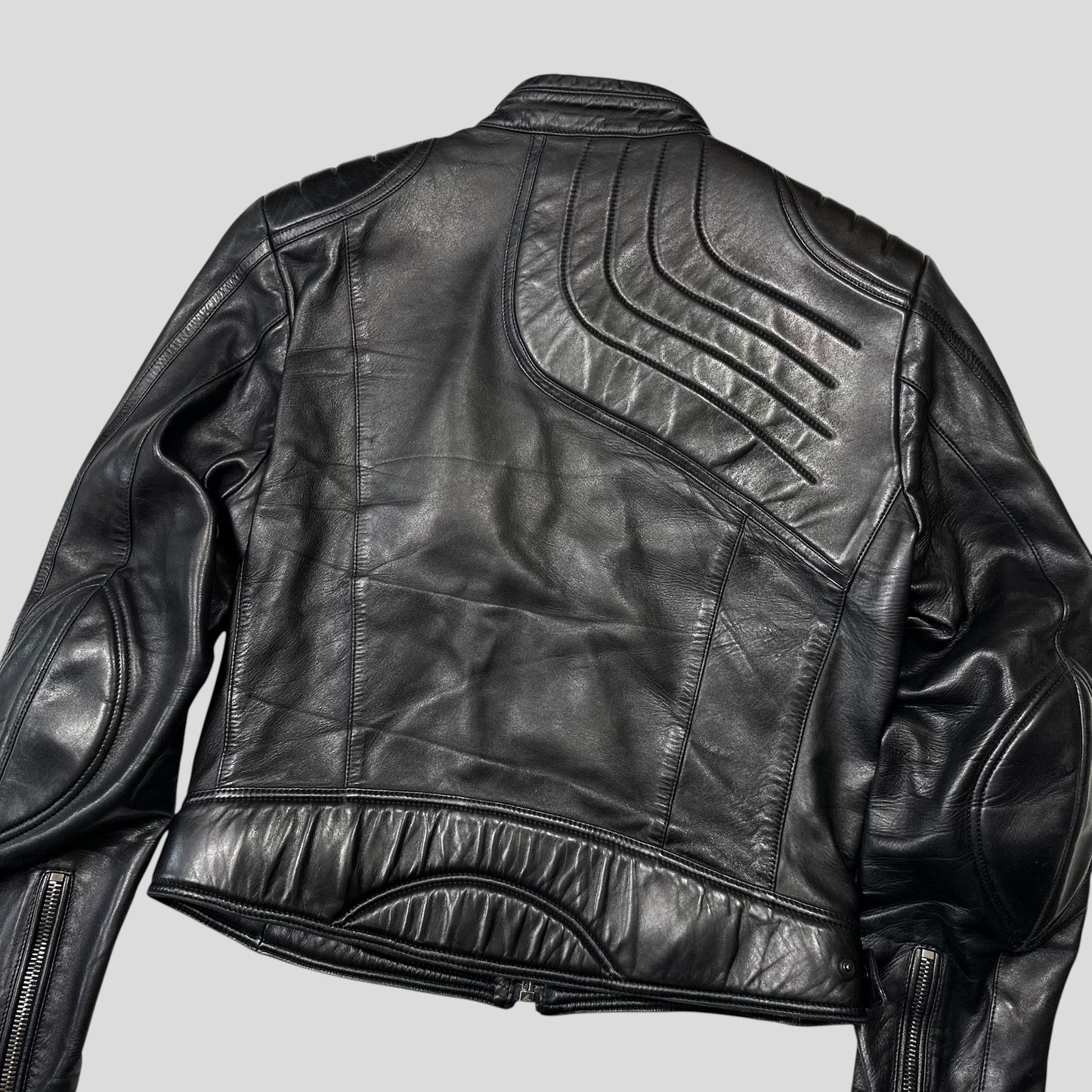 Gucci by Tom Ford AW00 Runway Spiral Leather Padded Moto Jacket - IT50