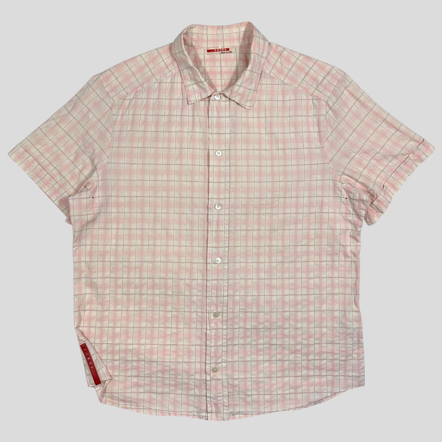 Prada Sport 00’s Pink Tartan Checker Ventilated Shirt - L/XL