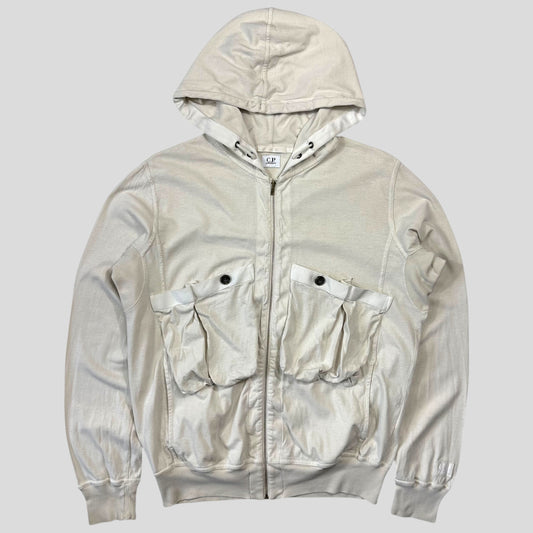 CP Company 2010 Multipocket Zip-up Cotton Logo Hoodie - M
