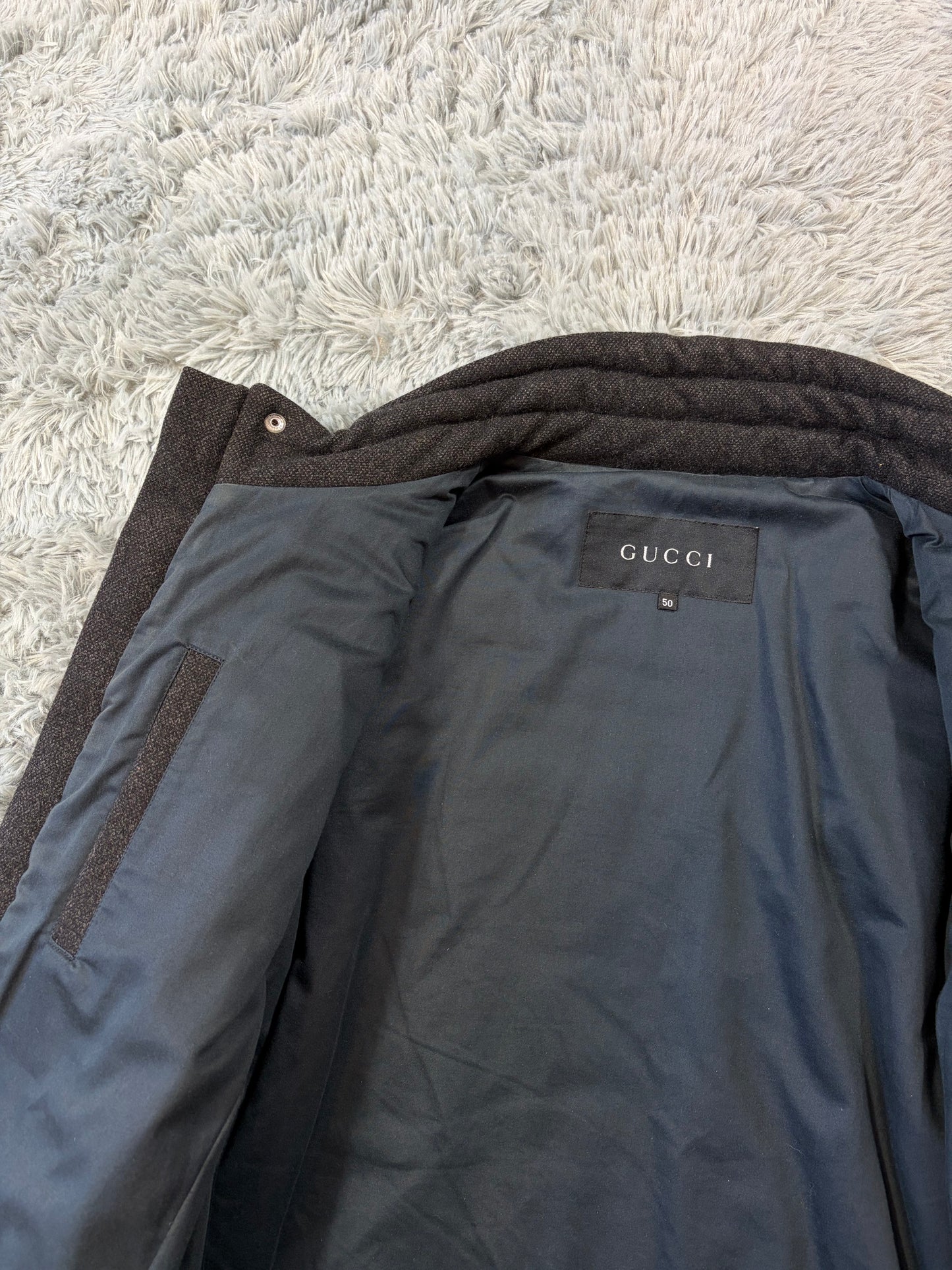 Gucci by Tom Ford AW00 Wool 3D Ribbed Runway Biker Jacket - IT50