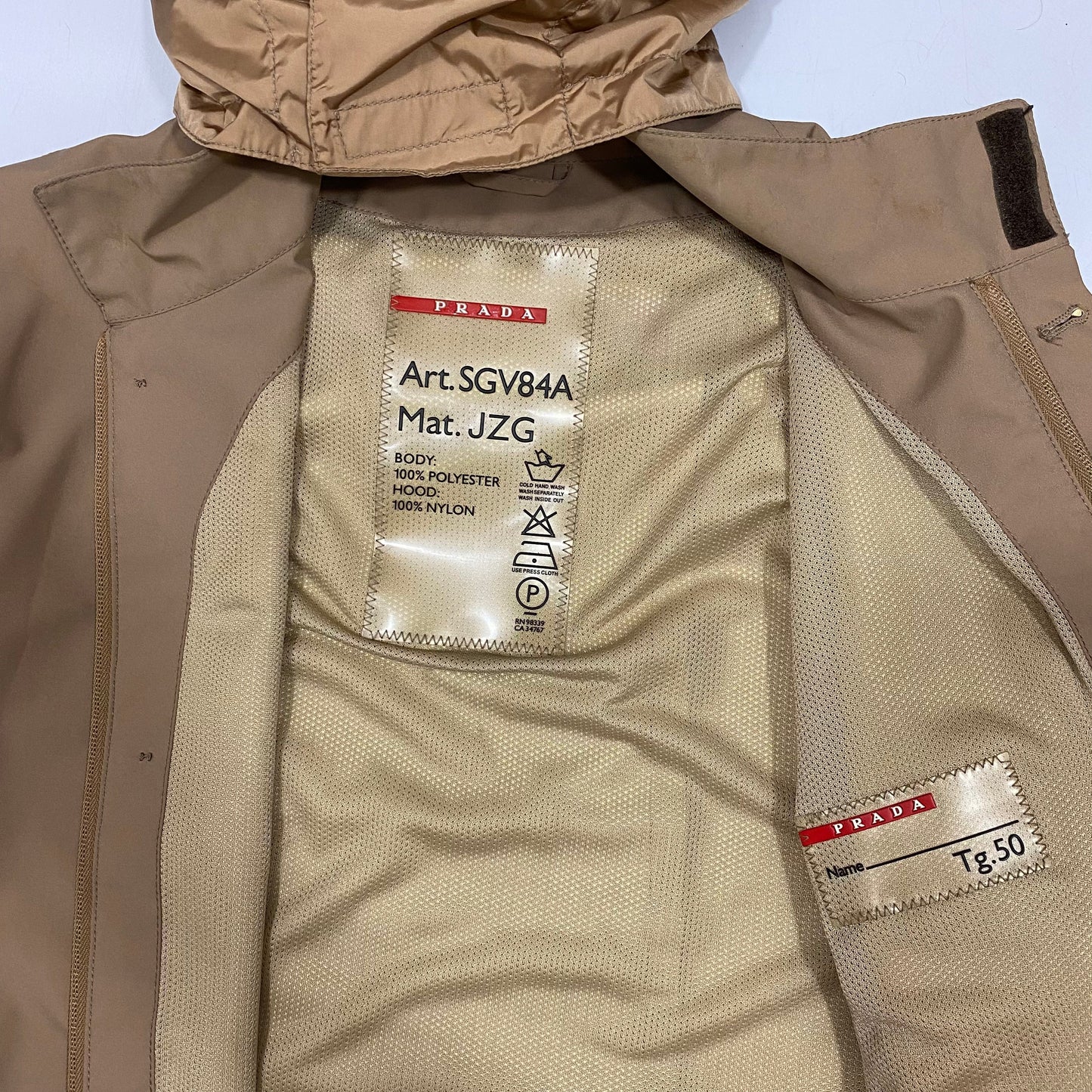 Prada Sport SS01 Goretex Jacket with Nylon Pocket Hood - L
