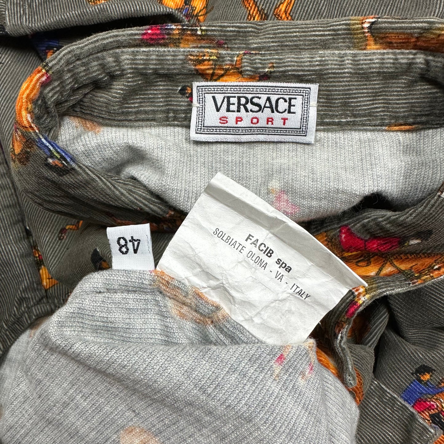 Versace Sport 90’s Corduroy Horses Double Pocket Shirt - L