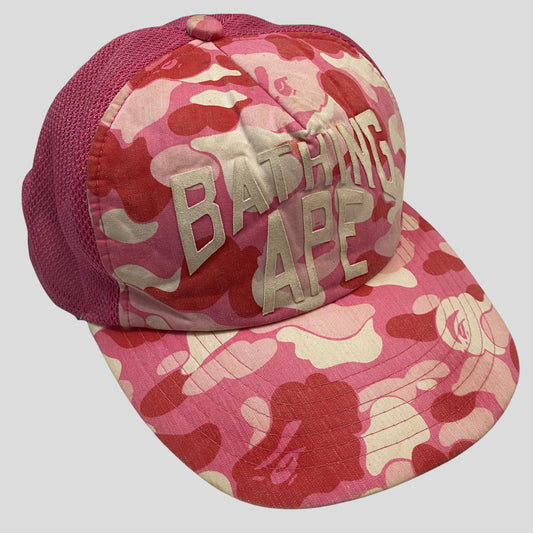 Bape OG ‘06 Pink Camo Trucker Cap - One Size