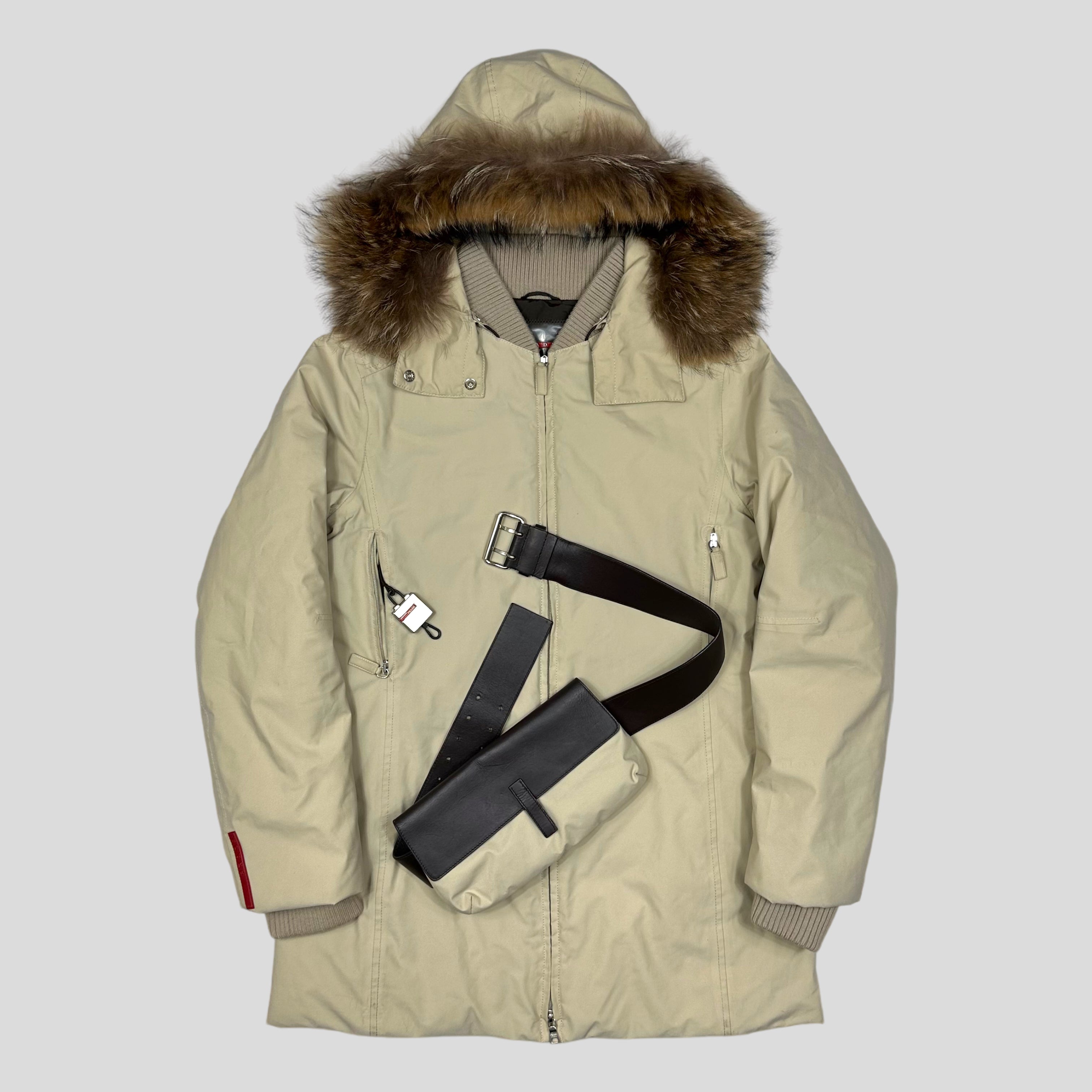 Prada Sport 00's Goretex Faux Fur Ski Jacket + Belt Bag - IT44