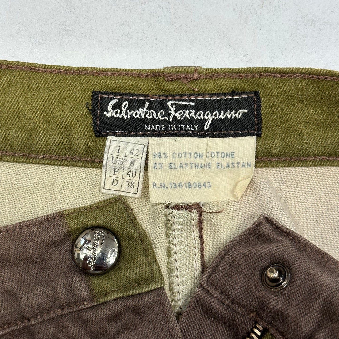 Salvatore Ferragamo 90’s Colour Block Trousers - UK10 / W30