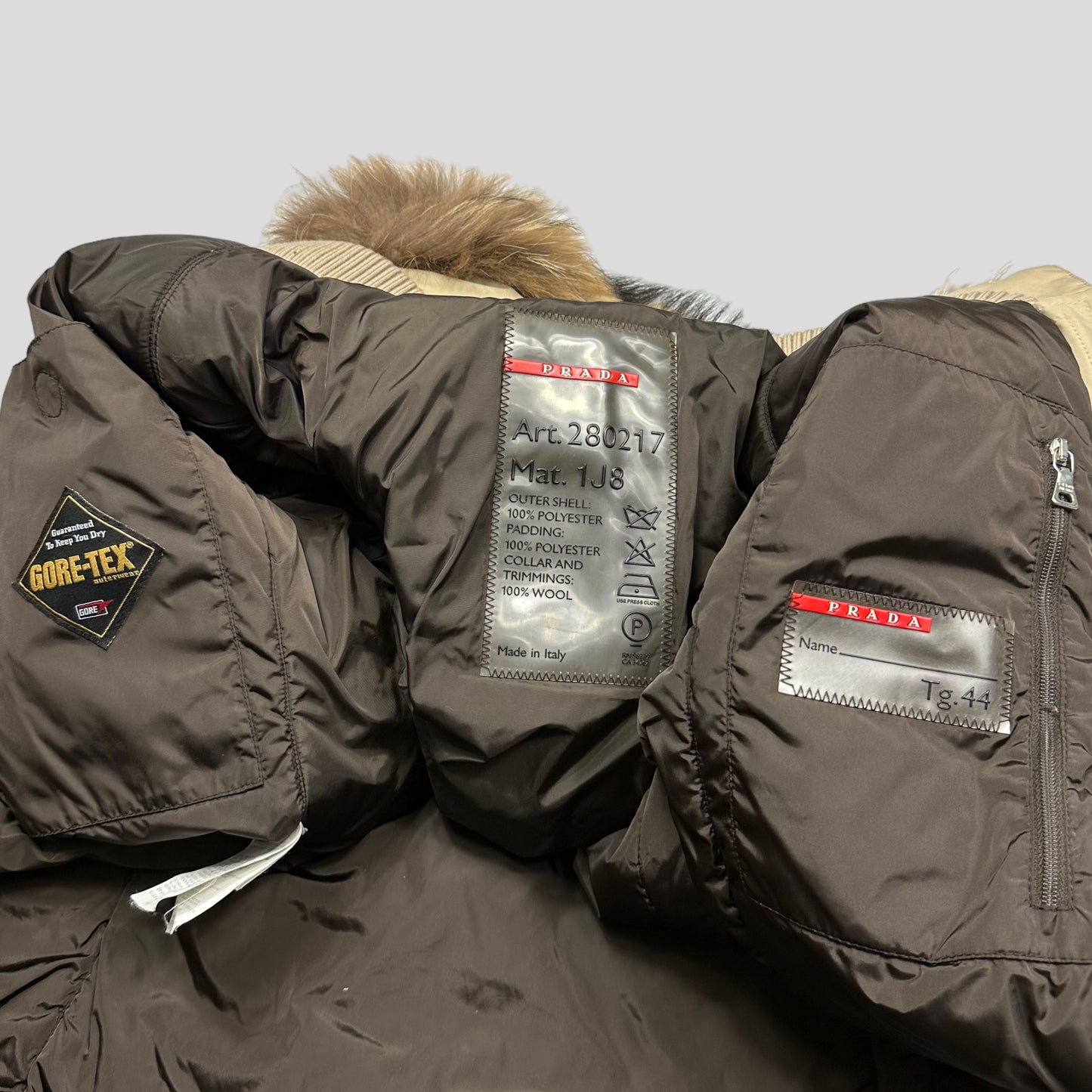Prada Sport 00’s Goretex Faux Fur Ski Jacket + Belt Bag - IT44