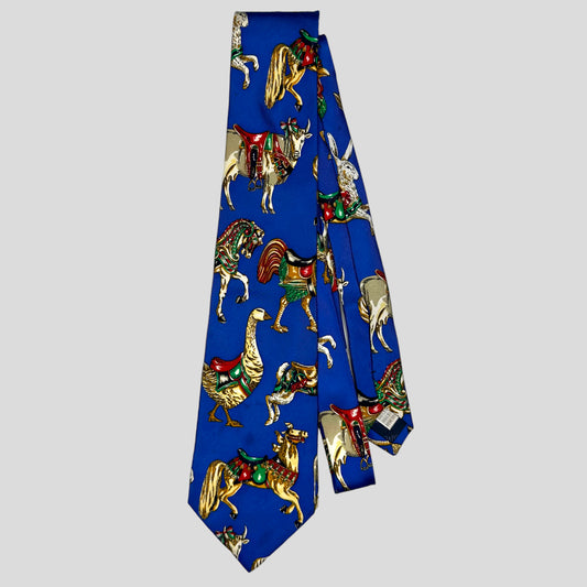 Moschino Jeans 1995 Circus Silk Tie - OS