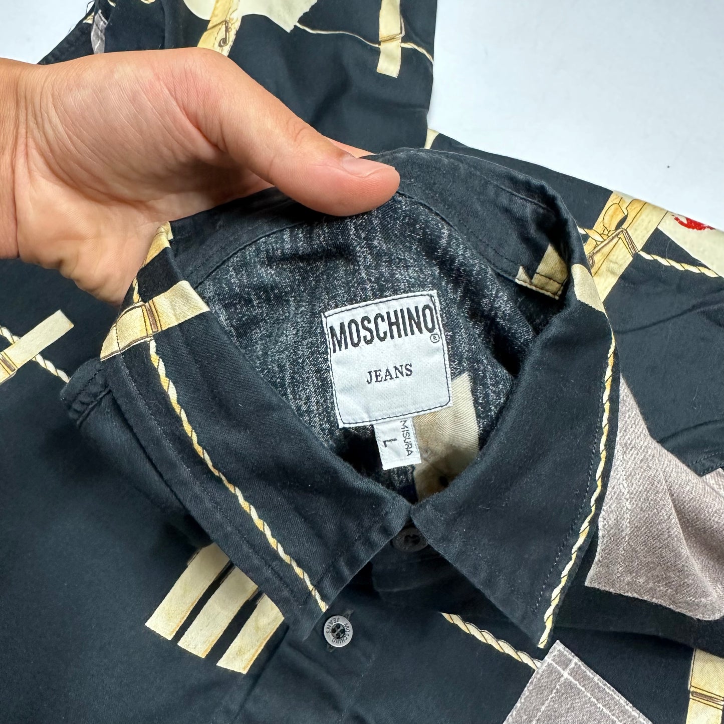 Moschino Jeans 1996 Clothes Peg Shirt - L