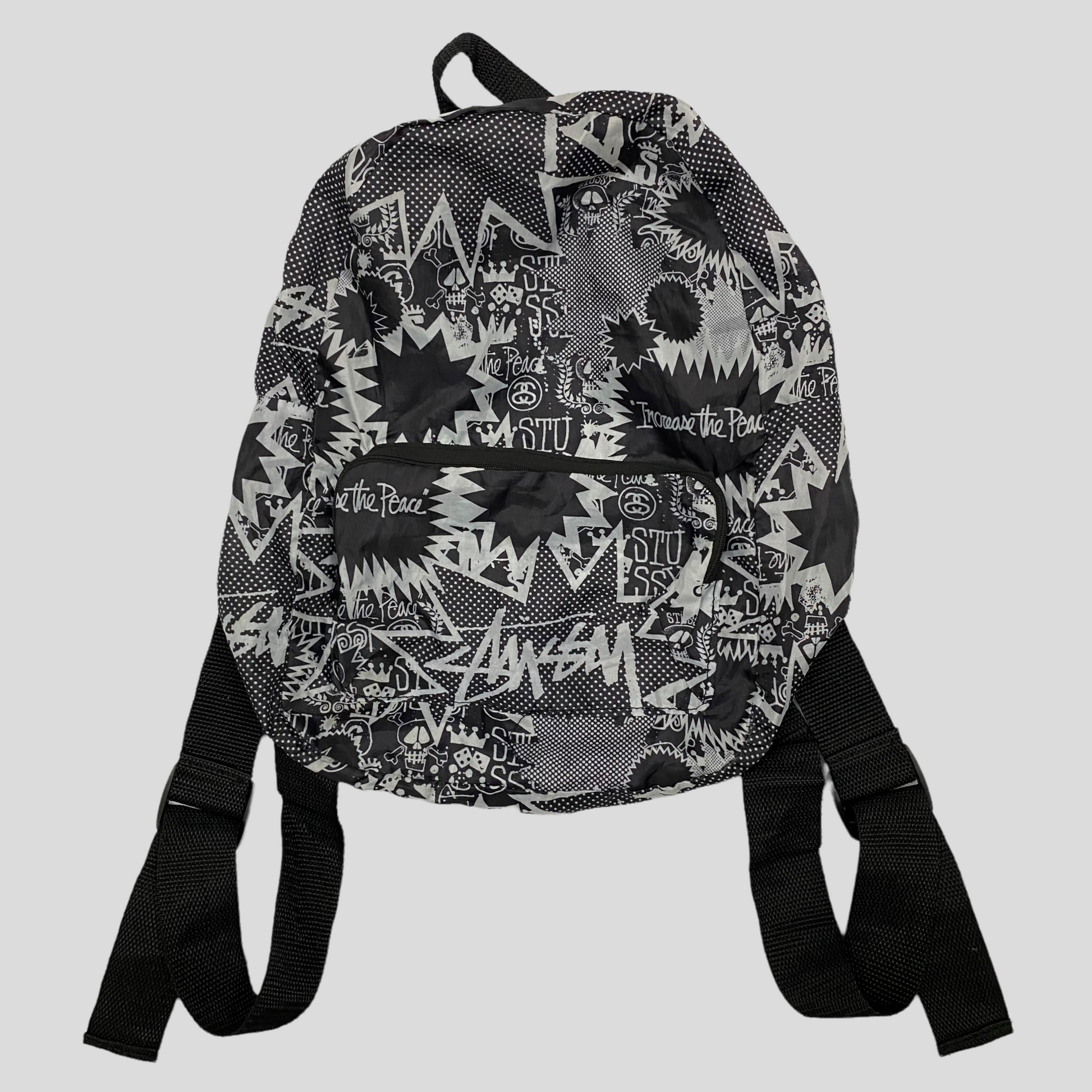 Stussy 00 s Comic Print Nylon Backpack