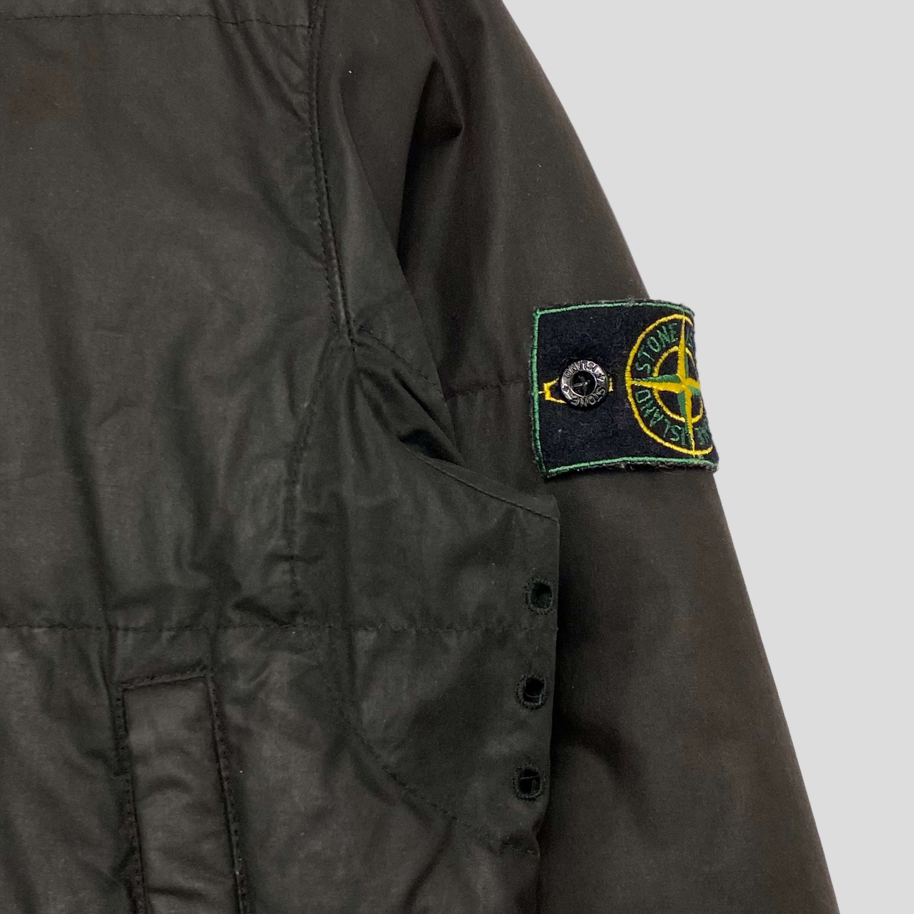 Stone Island AW99 Waxed Cotton Asymmetrical Puffer Jacket - S (M