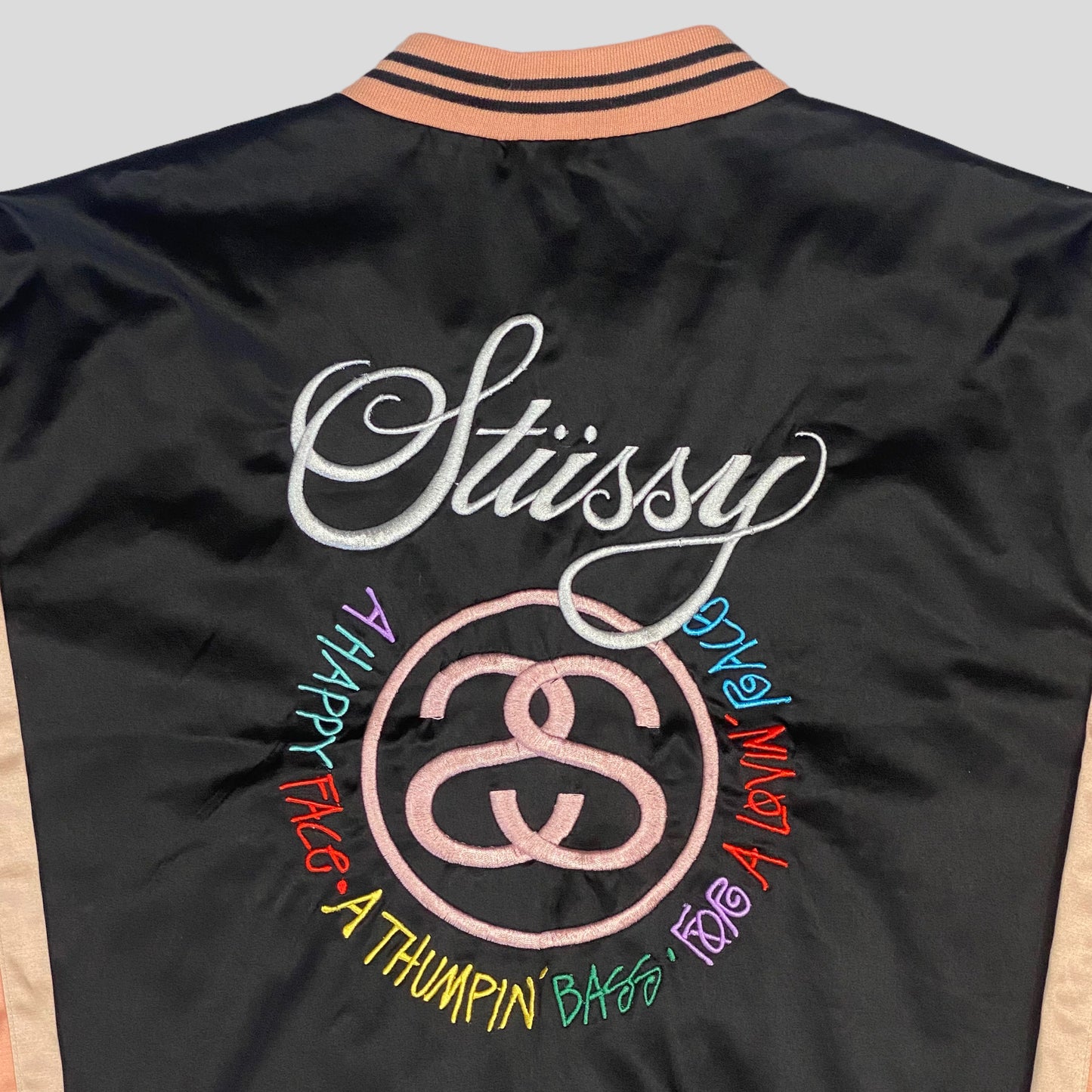 Stussy 00’s Thumpin Bass Varsity Souvenir Jacket - XS/S