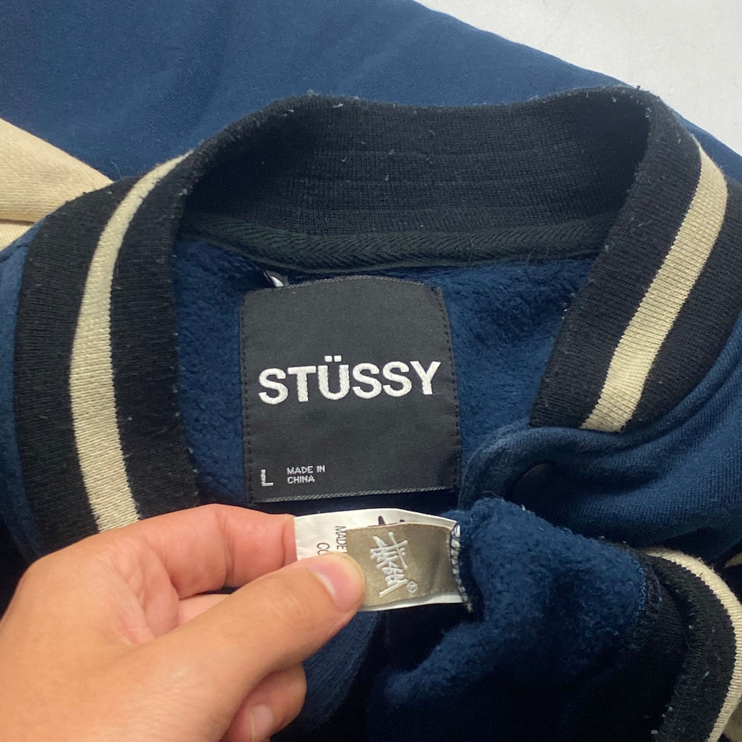 Stussy 00’s Chenille S Logo Varsity Jacket - L