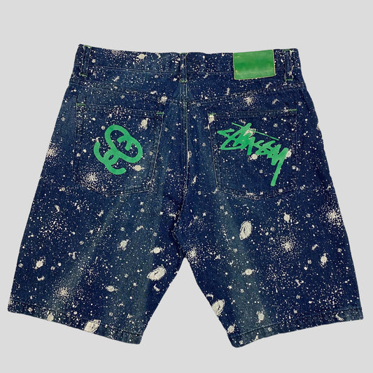 Stussy 00’s Splatter Monogram Logo Shorts - 34