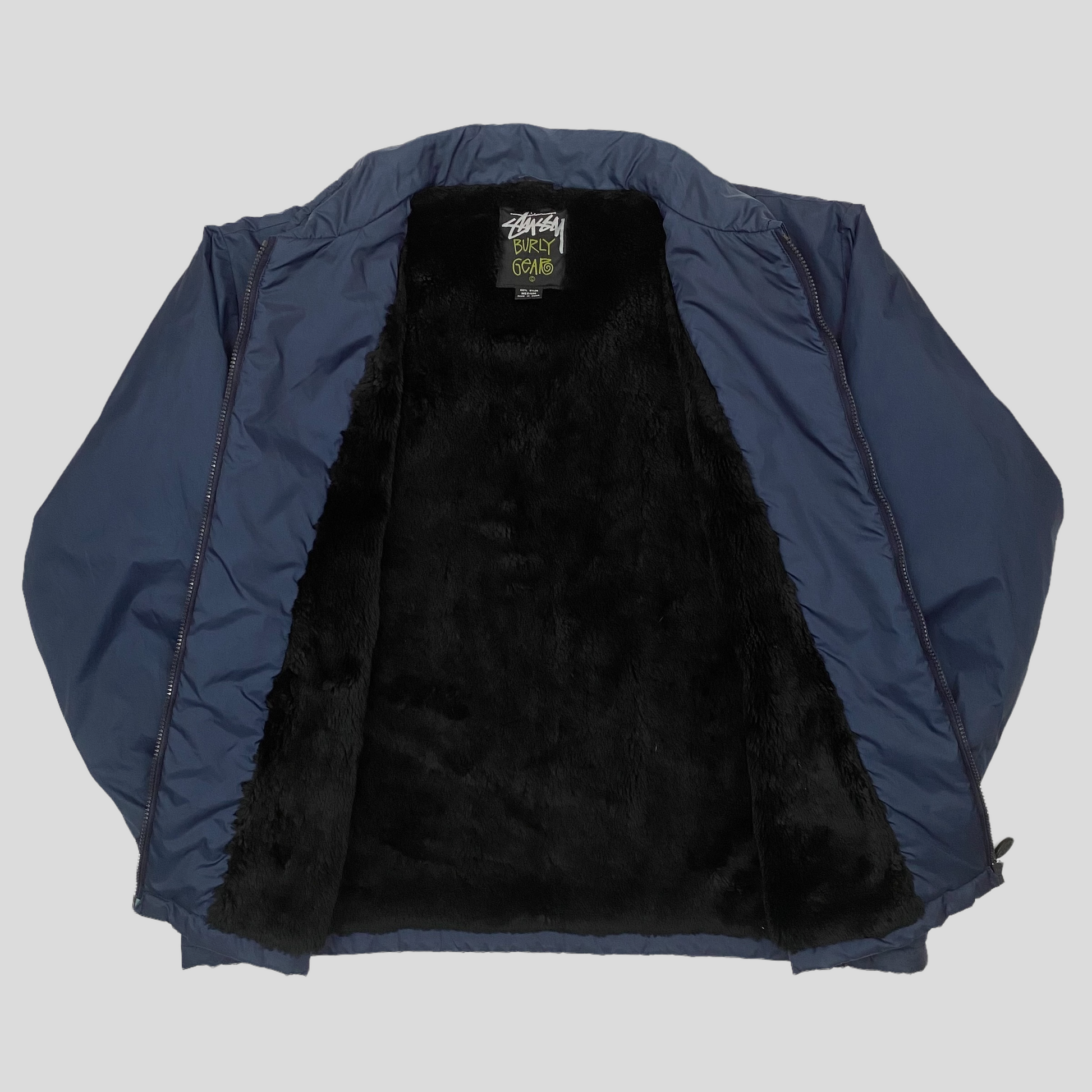 Stussy 90's Star Nylon Fur Lined Coach Jacket - L/XL – Warmwaves