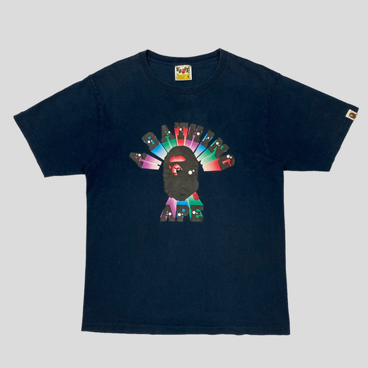 Bape 00’s Rainbow College Logo T-shirt - M