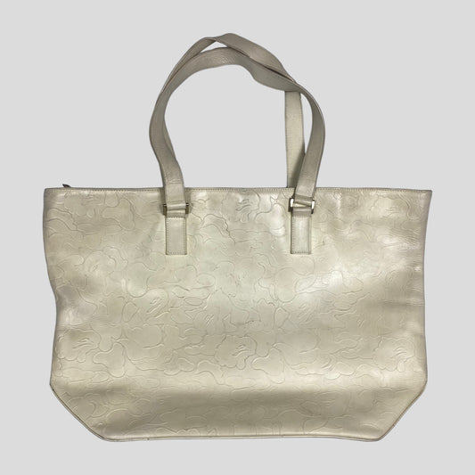 Bape early 00’s cream camo leather tote bag