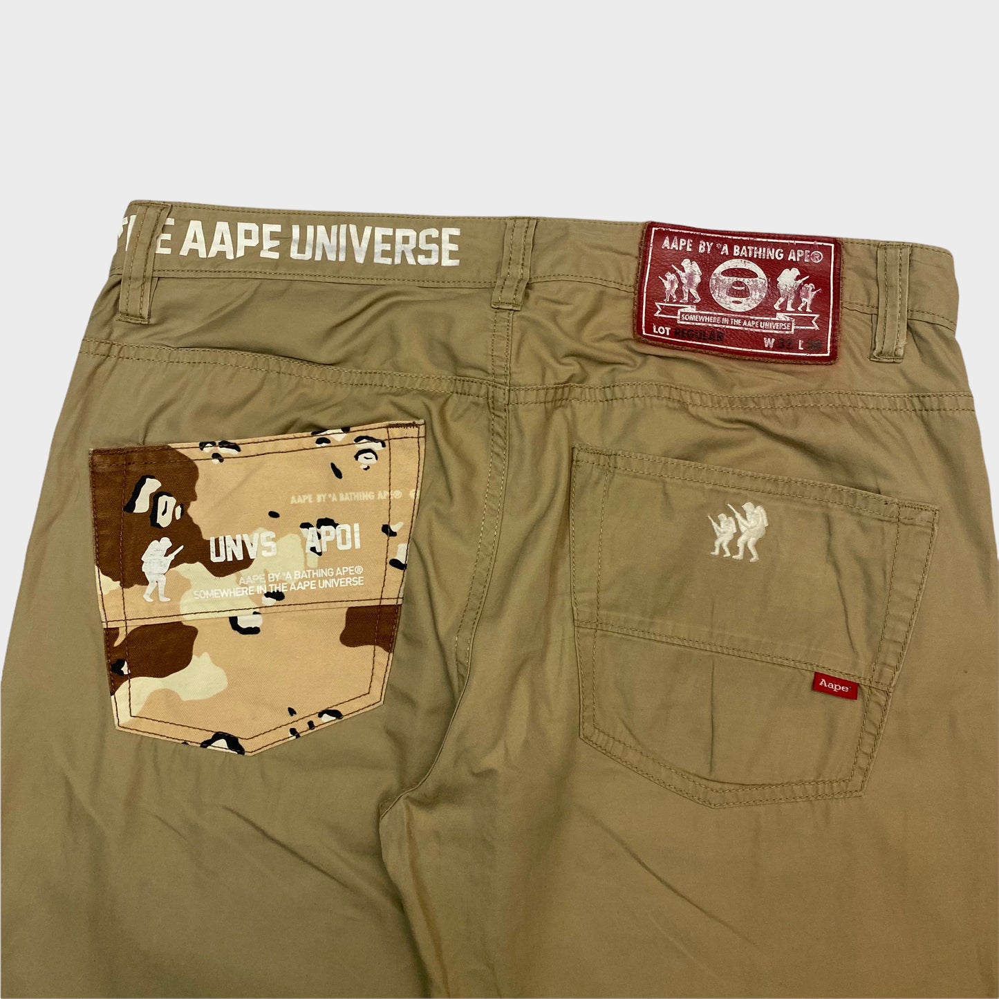 Bape Aape desert camo logo trousers - w34