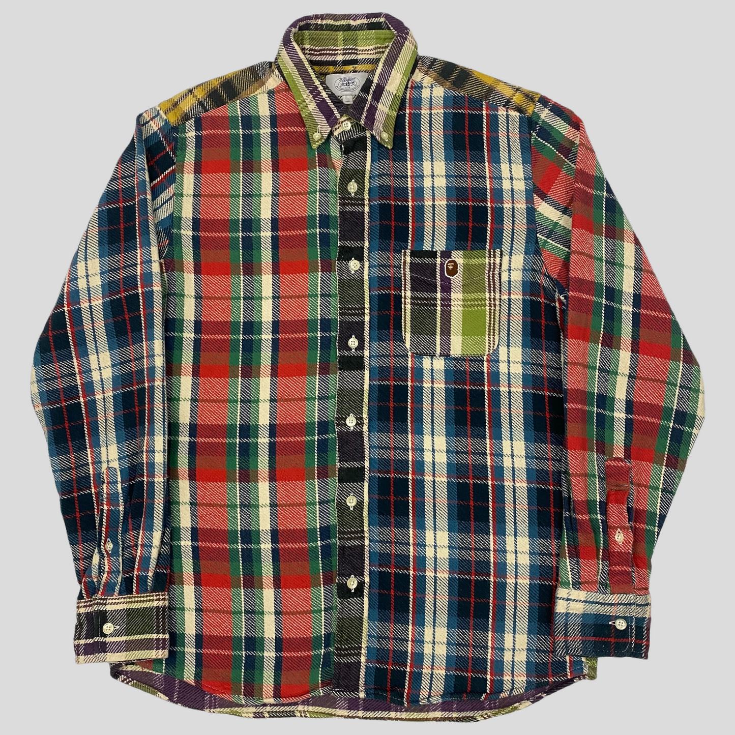 Bape Cut & Sew Rebuild Flannel Shirt - XL (M)